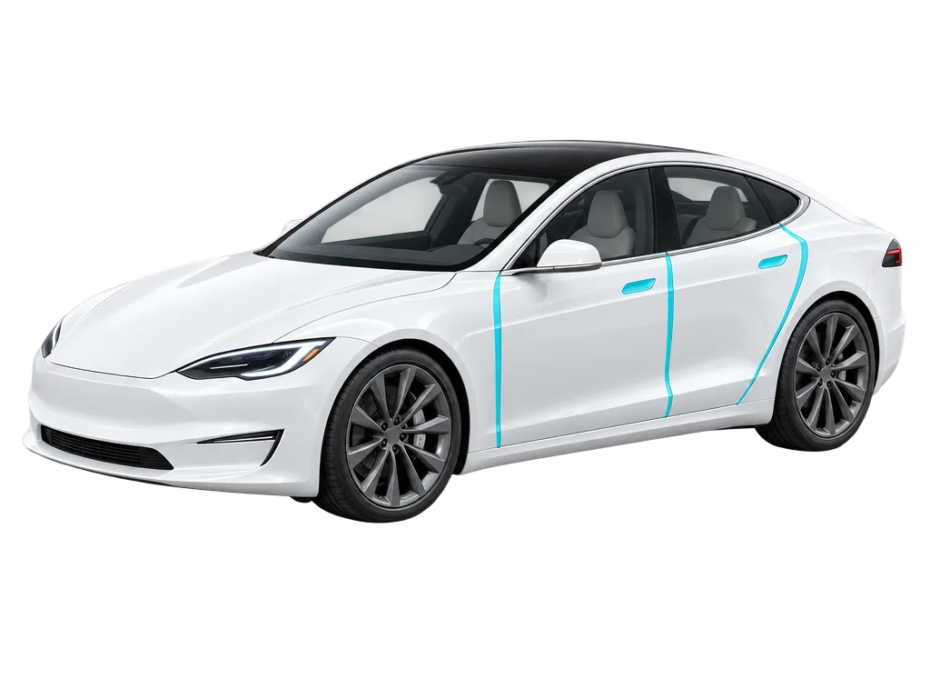 Door edge paint protection film coverage