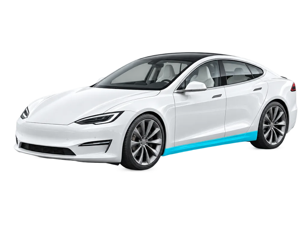 Rocker panel paint protection film coverage
